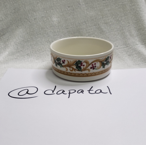 Candy Bowl Dish Round Powder Trinket Box Mikasa Holiday Orchard Vintage 1980s - Picture 8 of 8